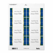 Étiquettes de forfaits Blue Plaid (Feuille entière)