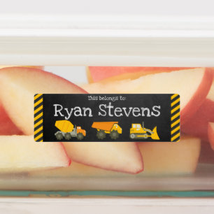 Étiquettes de fournitures scolaires - Thème constr