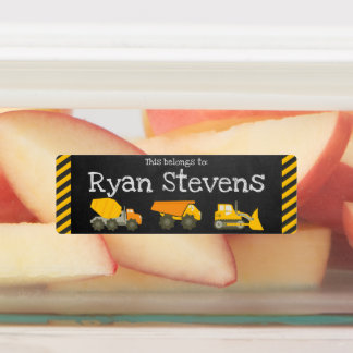 Étiquettes de fournitures scolaires - Thème constr