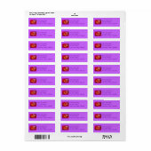 Étiquettes de Freesia rouges pour invitation de do (Feuille entière)