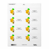 Étiquettes de fruits d'ananas (Feuille entière)