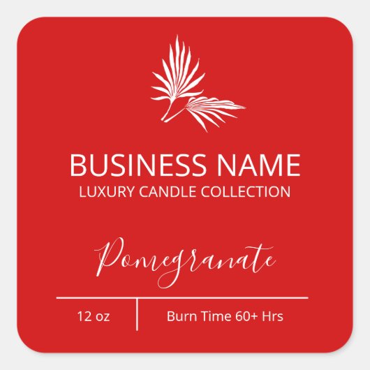 Étiquettes de grenade à feuilles de palmier modern (Devant)