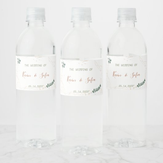 Étiquettes de grenerie et bouteille d'eau d'or (Bouteilles)