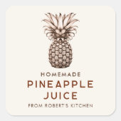 Étiquettes de jar de conservation de jus d'ananas  (Devant)