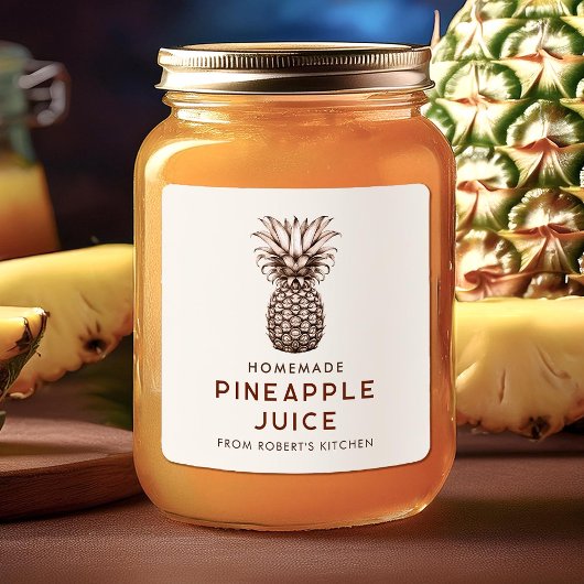 Étiquettes de jar de conservation de jus d'ananas 