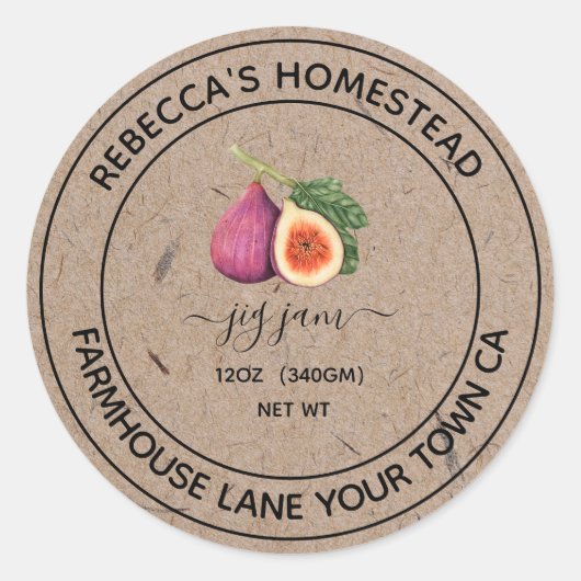 Étiquettes de jar de conservation en papier kraft  (Devant)