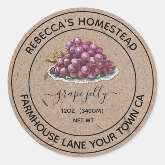 Étiquettes de jar de conserve en papier Kraft pour (Devant)