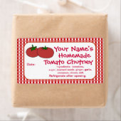 Étiquettes de jarre de confiture de sauce de tomat (En situation)