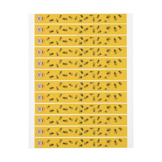 Étiquettes de jarres de miel jaune à l'épreuve de (Feuille)