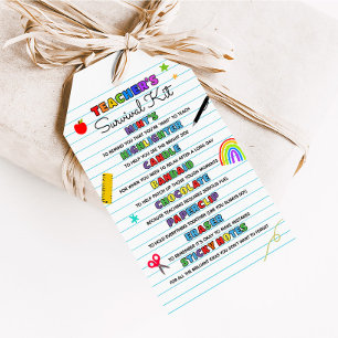Étiquettes de kit de survie pour enseignants pour 