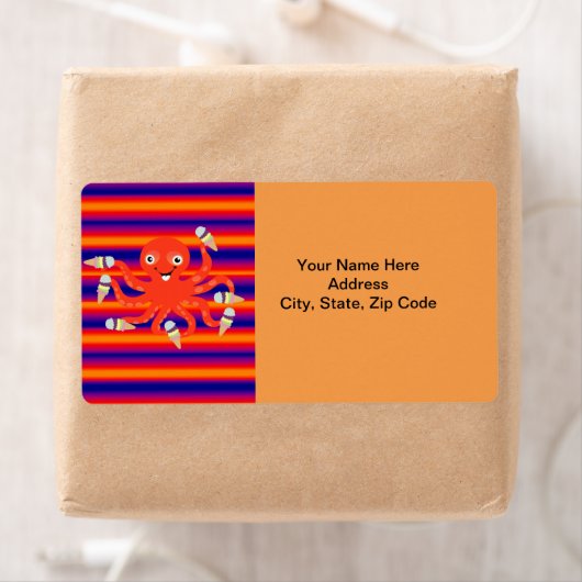 Étiquettes de la bande de crème glacée de pieuvre (En situation)