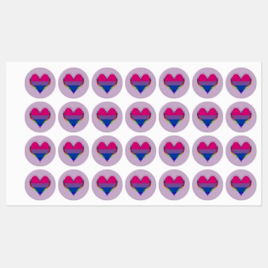 Étiquettes de la Bi Pride (Feuille)