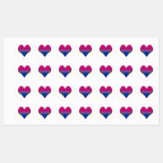 Étiquettes de la Bi Pride (Feuille)