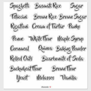 Étiquettes de la boîte de rangement