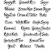 Étiquettes de la boîte de rangement (Devant)