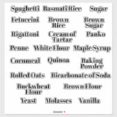 Étiquettes de la boîte de rangement (Feuille)