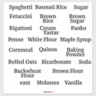 Étiquettes de la boîte de rangement