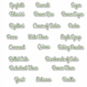 Étiquettes de la boîte de rangement (Devant)