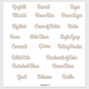 Étiquettes de la boîte de rangement