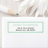 Étiquettes de la bordure verte simple et professio (En situation)