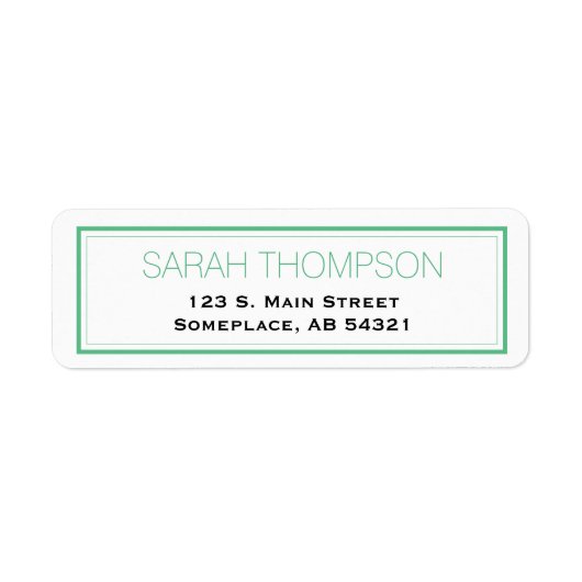 Étiquettes de la bordure verte simple et professio (Devant)