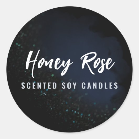 Étiquettes de la bougie bleue de la marine étincel (Devant)