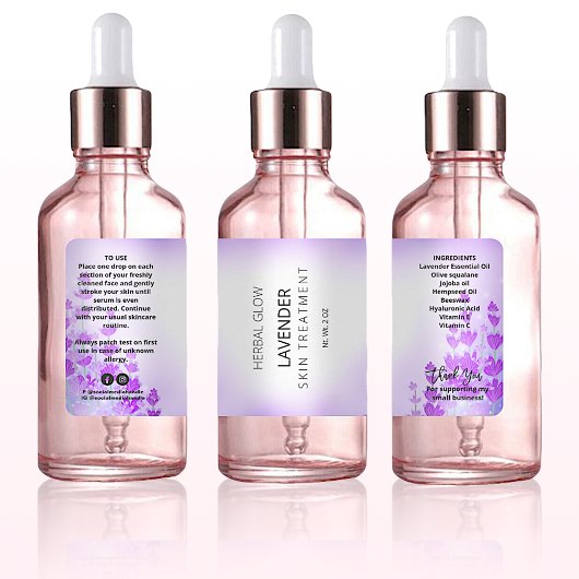 Étiquettes  de la bouteille de lavande