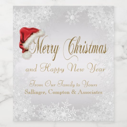 Étiquettes de la bouteille de vin de Noël d'entrep (Étiquettes simples)