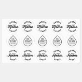 Étiquettes de la bouteille d'huile essentielle noi (Feuille)