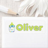 Étiquettes de la bouteille Oliver Baby (En situation)
