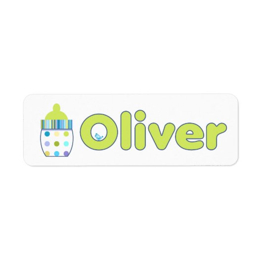 Étiquettes de la bouteille Oliver Baby (Devant)