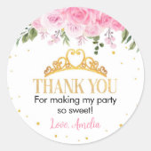 Étiquettes de la Couronne rose or Floral Anniversa (Devant)