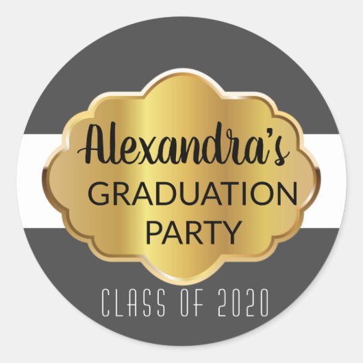 Étiquettes de la fête de graduation personnalisée (Devant)