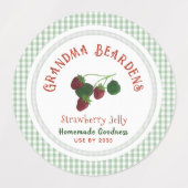 Étiquettes De La Fraise Et En vichy Alimentation (Design 2)