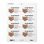 Étiquettes de la législation alimentaire de chalet (Feuille entière)