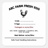 Étiquettes de la législation alimentaire des chale (Devant)