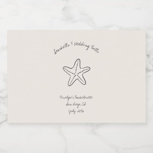 Étiquettes de la mini bouteille d'alcool Seashell (Étiquettes simples)