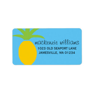 Étiquettes de la poste d'ananas tropique moderne