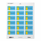 Étiquettes de la poste d'ananas tropique moderne (Feuille entière)