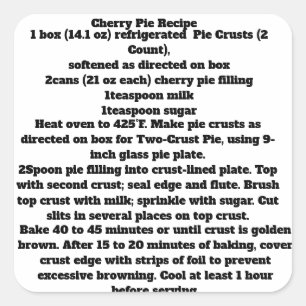 Étiquettes de la recette Cerry Pie