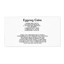 Étiquettes de la recette de gâteau Eggnog