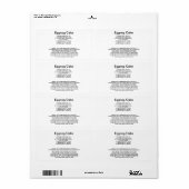 Étiquettes de la recette de gâteau Eggnog (Feuille entière)