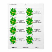 Étiquettes de la Saint Patrick (Feuille entière)