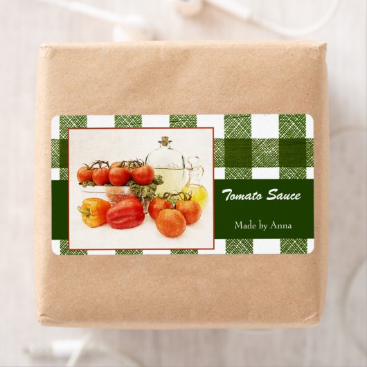 Étiquettes de la sauce tomate (En situation)