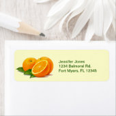 Étiquettes de l'adresse de retour de l'oranges (En situation)