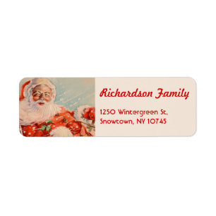 Étiquettes de l'adresse de retour de père Noël Sle