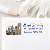 Étiquettes de l'adresse de retour des fêtes de la  (En situation)