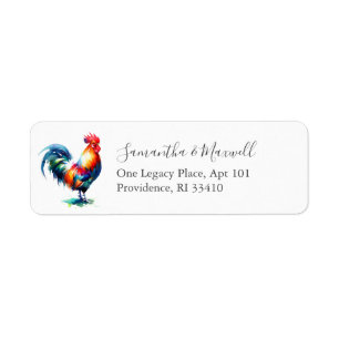Étiquettes de l'adresse de retour du coq