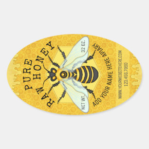Étiquettes de l'Apiary Honeybee Honey Jar  Bee pe