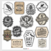 Étiquettes de l'association de bouteilles d'Hallow (Feuille)